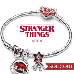 PANDORA Netflix Stranger Things Charms & Bracelet 4-pieces set in one box